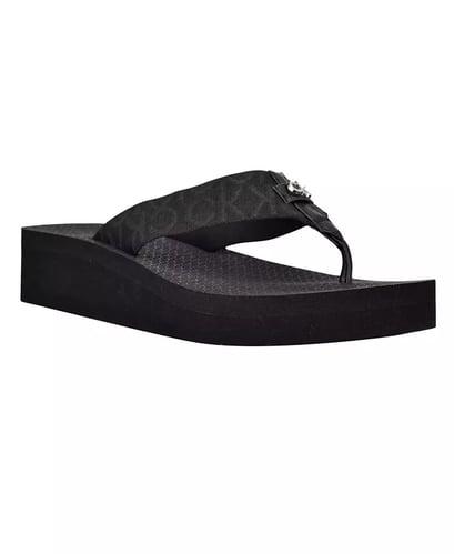 Meena Beach Slip-On Wedge Flip Flops