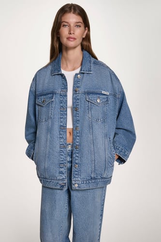 DENIM MAXI TRUCKERJACKE