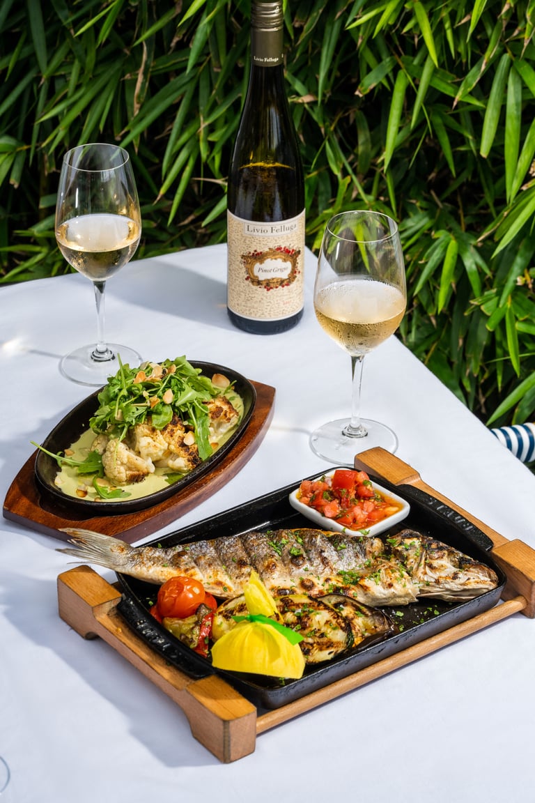 Wood Grilled Entrees Cauliflower (Lunch Only), Whole Branzino (Photo Credit_ The Setai Miami Beach)