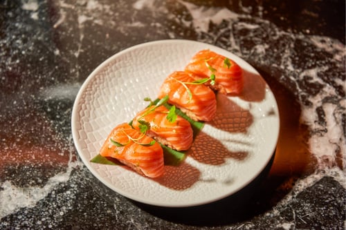 crispy salmon nigiri (Photo Credit_ Brinson Renda)
