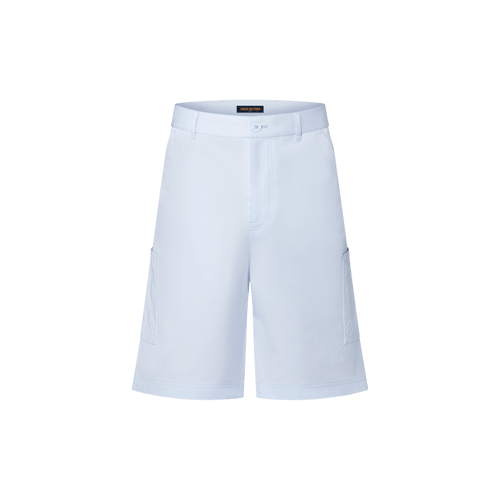 Flocked Cotton Cargo Shorts