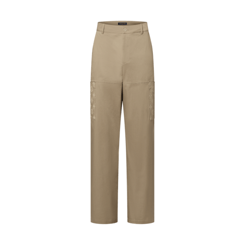 Flocked Cotton Workwear Pants