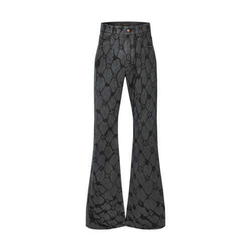Monogram Denim Flared Pants
