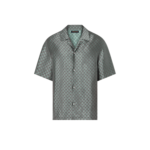 Short-Sleeved Jacquard Silk-Blend Shirt