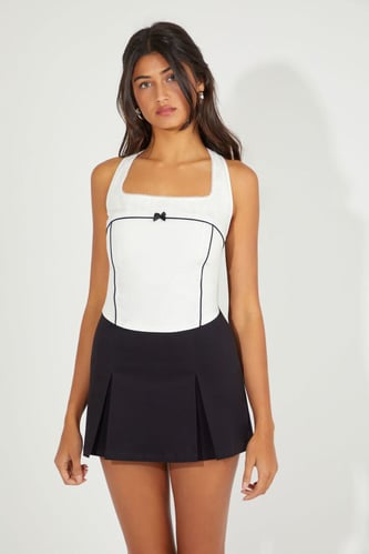 Bow Poplin Crop Top