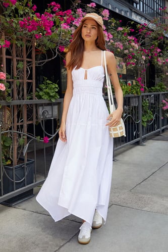 Cutout Handkerchief Maxi Dress