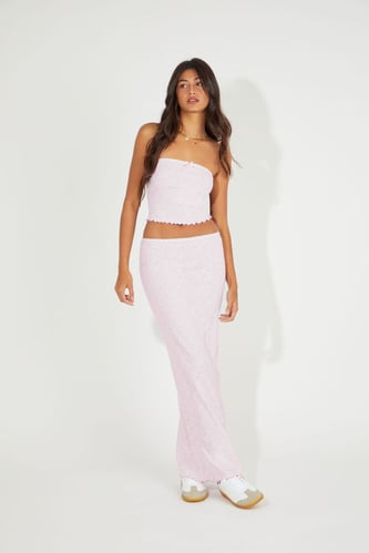 Ditsy Floral Print Maxi Skirt