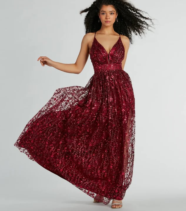 Solana A-Line Glitter Sequin Tulle Formal Dress