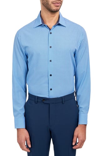 Zig Zag Print Stretch Performance Dress Shirt