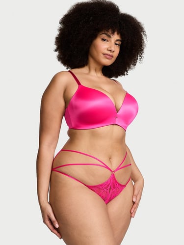 Lace Strappy Crotchless Cheeky Panty