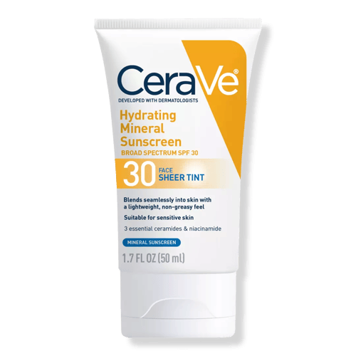 CeraVe Hydrating Mineral Sunscreen Face Lotion with Sheer Tint SPF 30