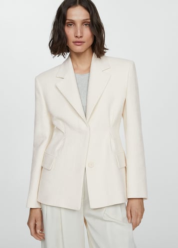 Textured blazer with darted detail