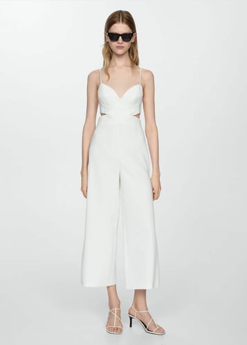 Jumpsuit with straps and side slits