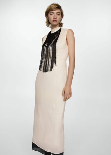 Open-back ramie dress