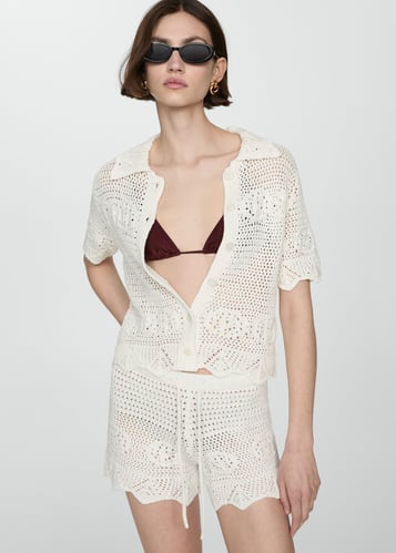 Crochet knit shorts