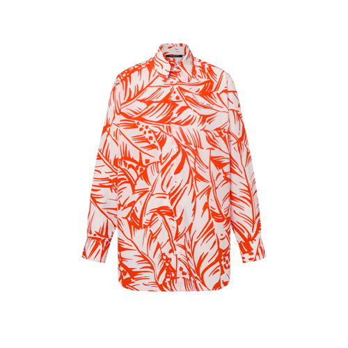 Palm Print Silk Shirt