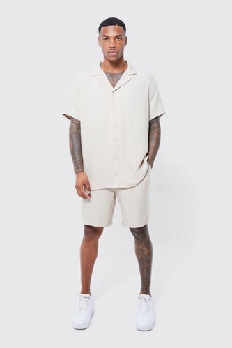 OVERSIZED LINEN SHIRT AND SHORT SET