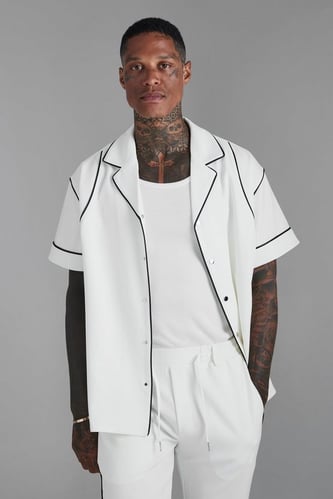 BOXY WESTERN PIPING SHIRT