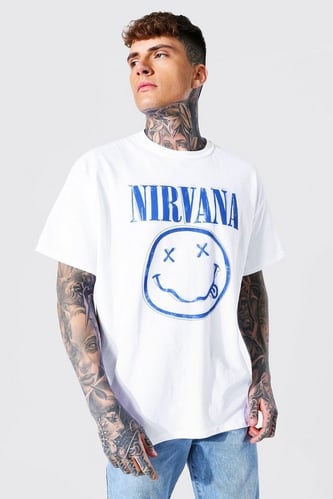 OVERSIZED NIRVANA FACE LICENSE T-SHIRT