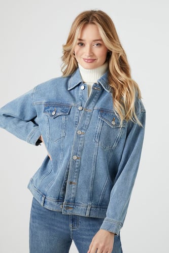 Denim Drop-Sleeve Trucker Jacket