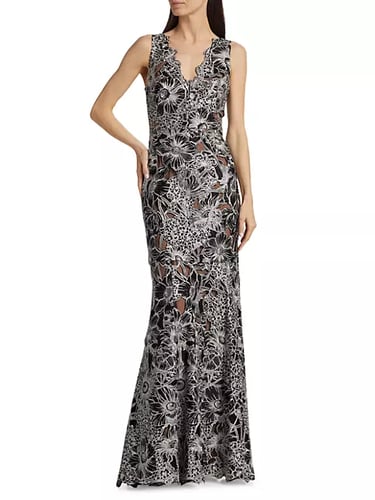 Marchesa Notte Anthousai Cutwork Fit & Flare Gown