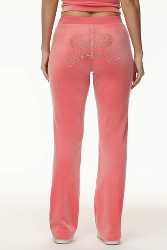 CROWN BLING VELOUR TRACK PANTS