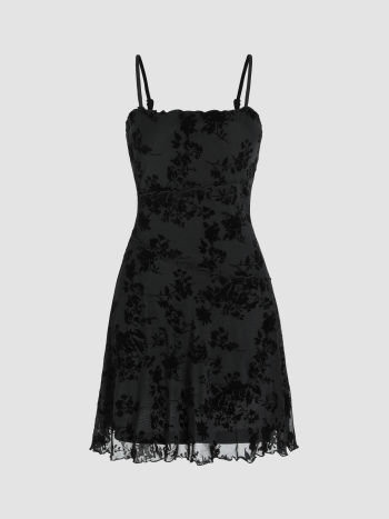 FLORAL LACE MINI DRESS