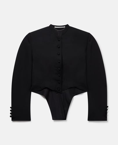 Cropped Micro-Tails Wool Jacket