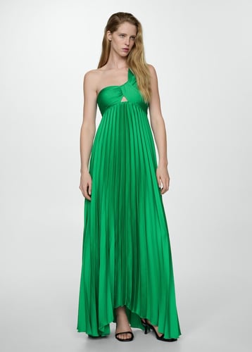 Asymmetrical pleated dress