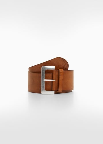 Wide leather belt