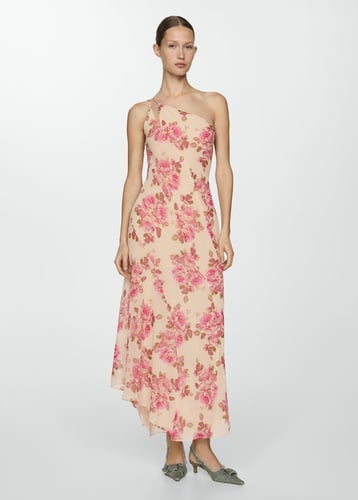 Asymmetrical floral dress