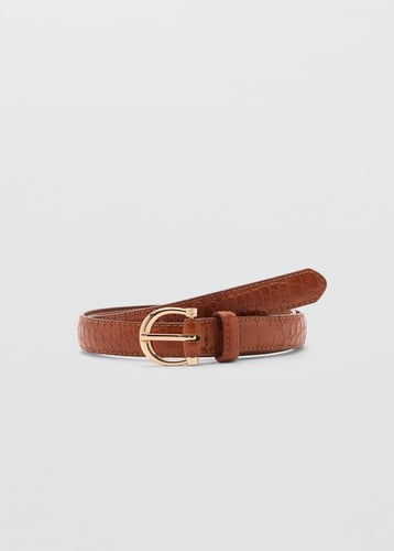 Animal print effect belt