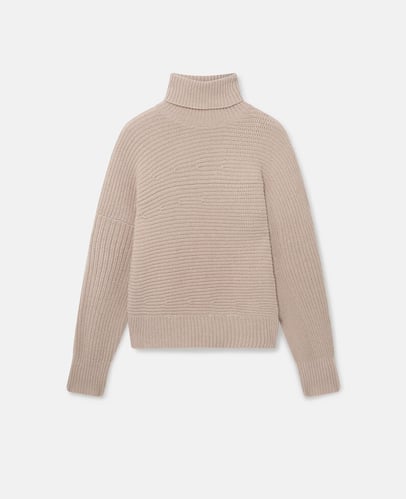 Rib-Knit Regenerated Cashmere Cape Jumper