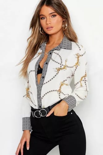 GEO CONTRAST CHAIN PRINT SHIRT