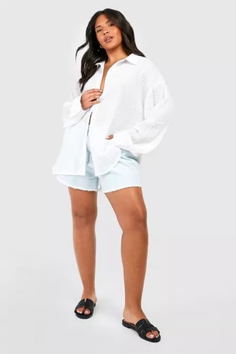 PLUS SHIRRED OVERSIZED SHIRT
