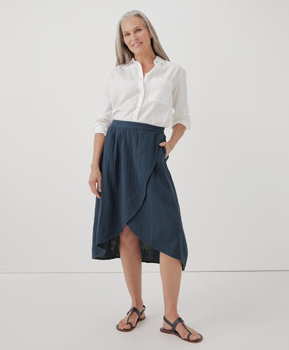 Coastal Double Gauze Wrap Skirt