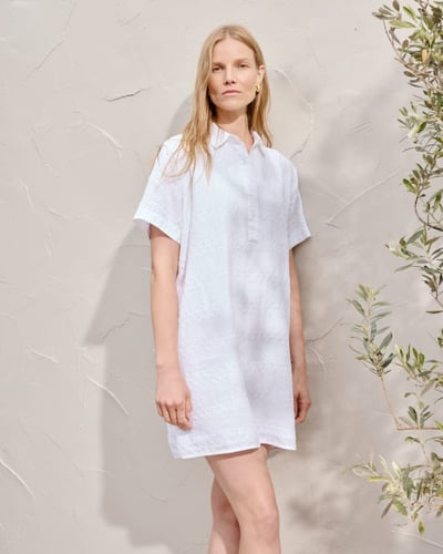 The Linen Eyelet Shirtdress