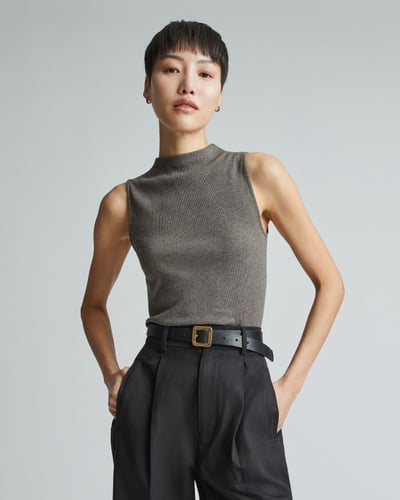 The Supima® Micro-Rib Funnel-Neck Tank