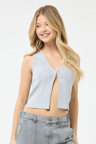 Gilet in maglia con orlo spaccato