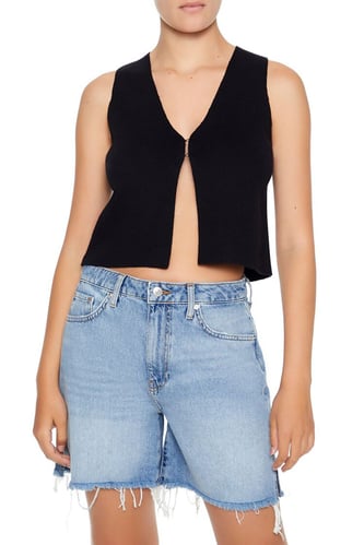 Gilet con maglione cropped
