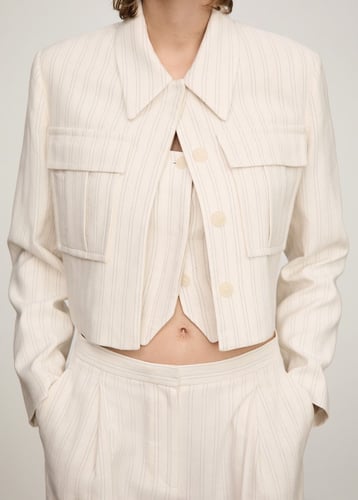 Striped jacket with pockets