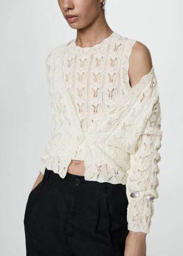 Crochet-knit cardigan