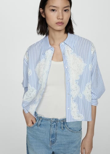 Embroidery striped shirt