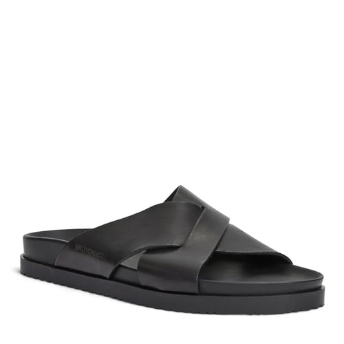 BOLOGNA DOUBLE STRAP SANDAL BLACK LEATHER
