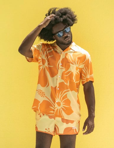 HIBISCUS BUTTONUP - SUNBURNT