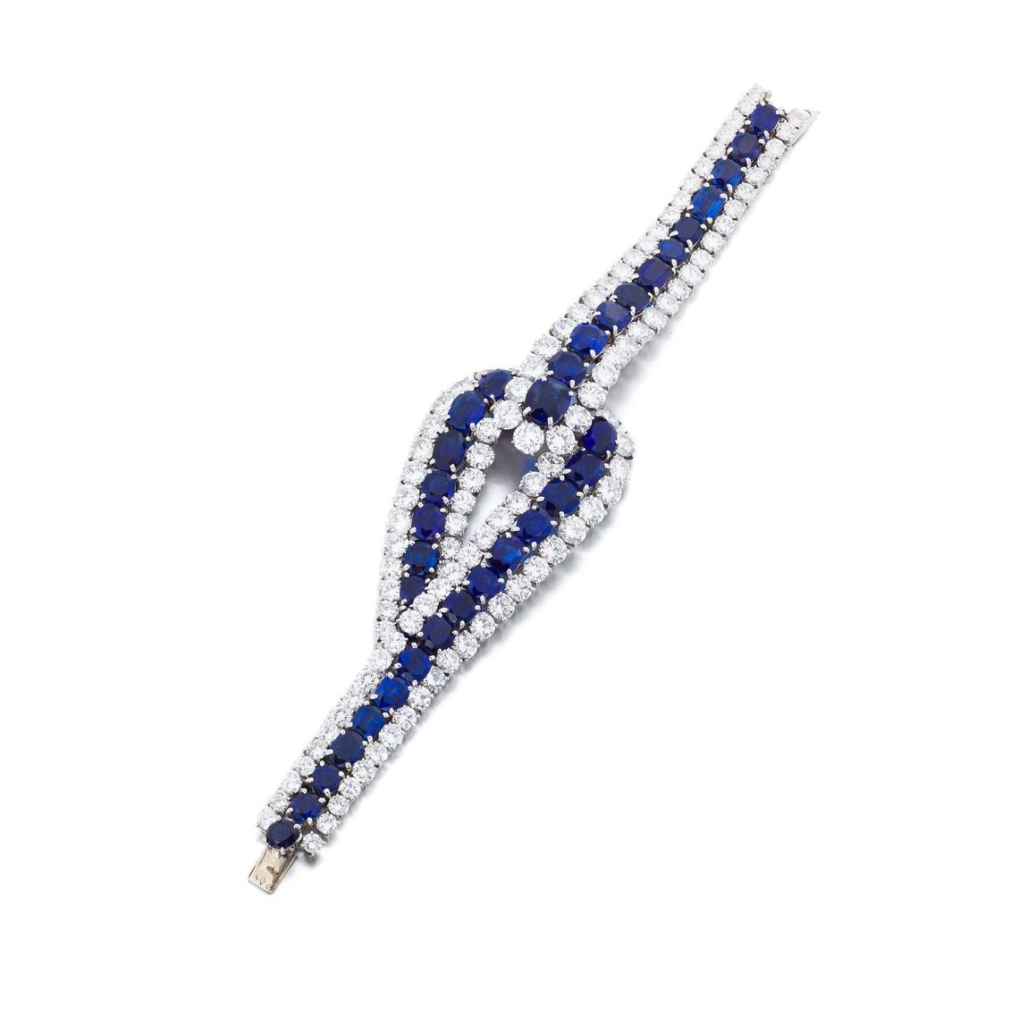 Lot 248, a Van Cleef and Arpels sapphire and diamond “Boucle” bracelet (1968) sold for 240,000 Euros