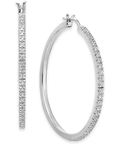 Diamond Hoop Earrings (1/4 ct. t.w.) in Sterling Silver