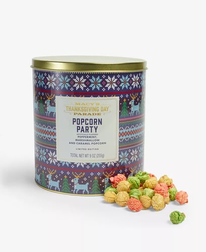 Macy's Thanksgiving Day Parade Tiptoe Reindeer Popcorn Tin
