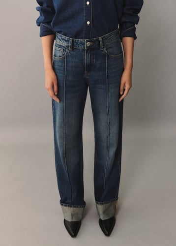 High waist straight jeans