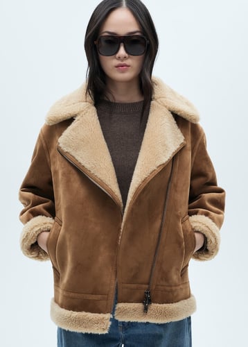 Jacket with shearling-effect lining
